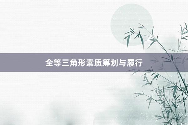 全等三角形素质筹划与履行
